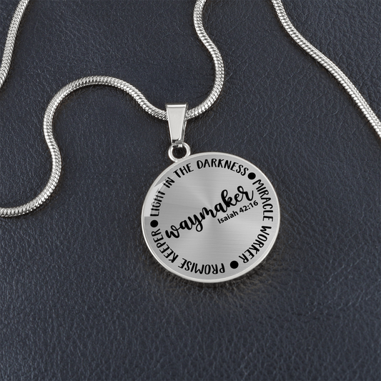 Waymaker Christian Necklace, Light in the Darkness, Miracle Worker, Promise Keeper, Isaiah 42:16, Bible Verse Necklace, Custom Engraved