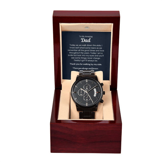 Gift for Father of the Bride: Black Watch with Personalized and Meaningful Card
