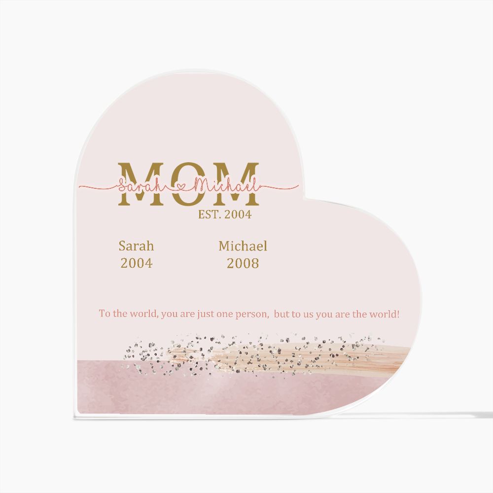 Personalized MOM Est. Heart Plaque