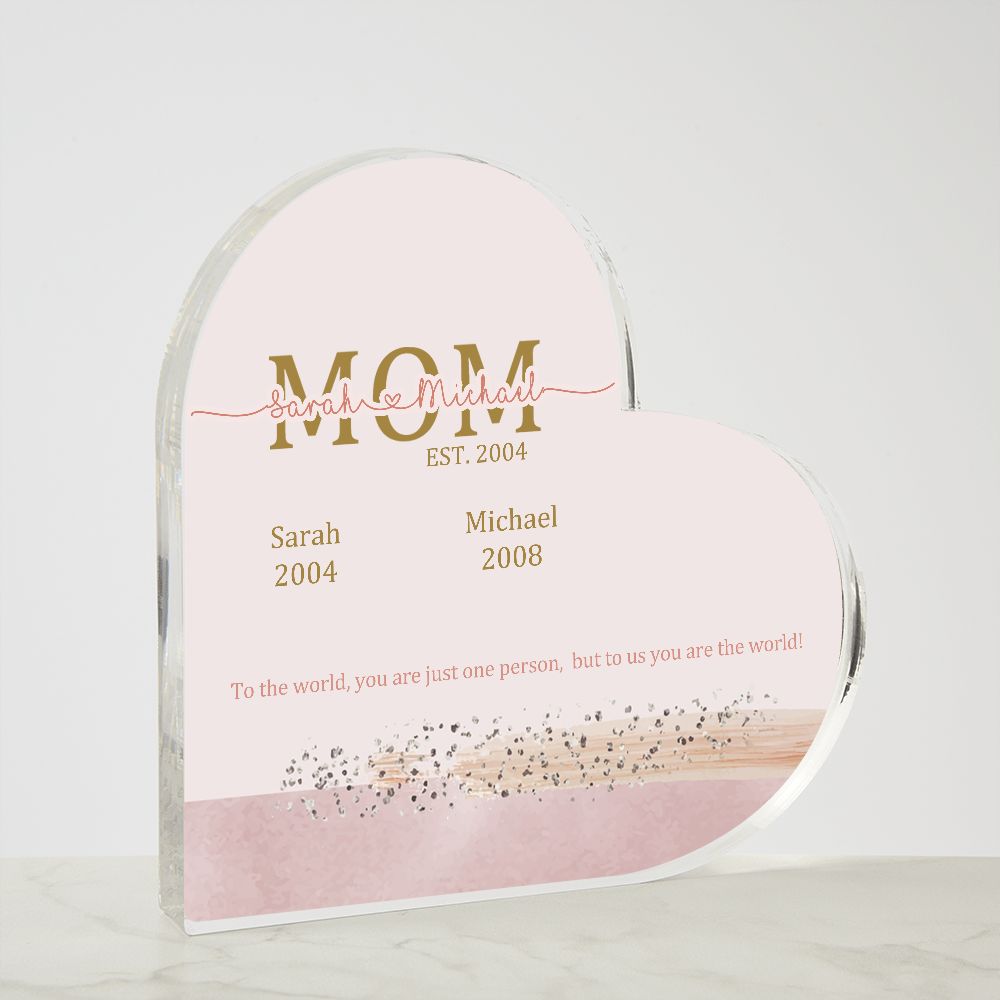 Personalized MOM Est. Heart Plaque