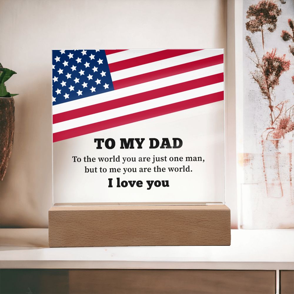 Dad American Flag Plaque