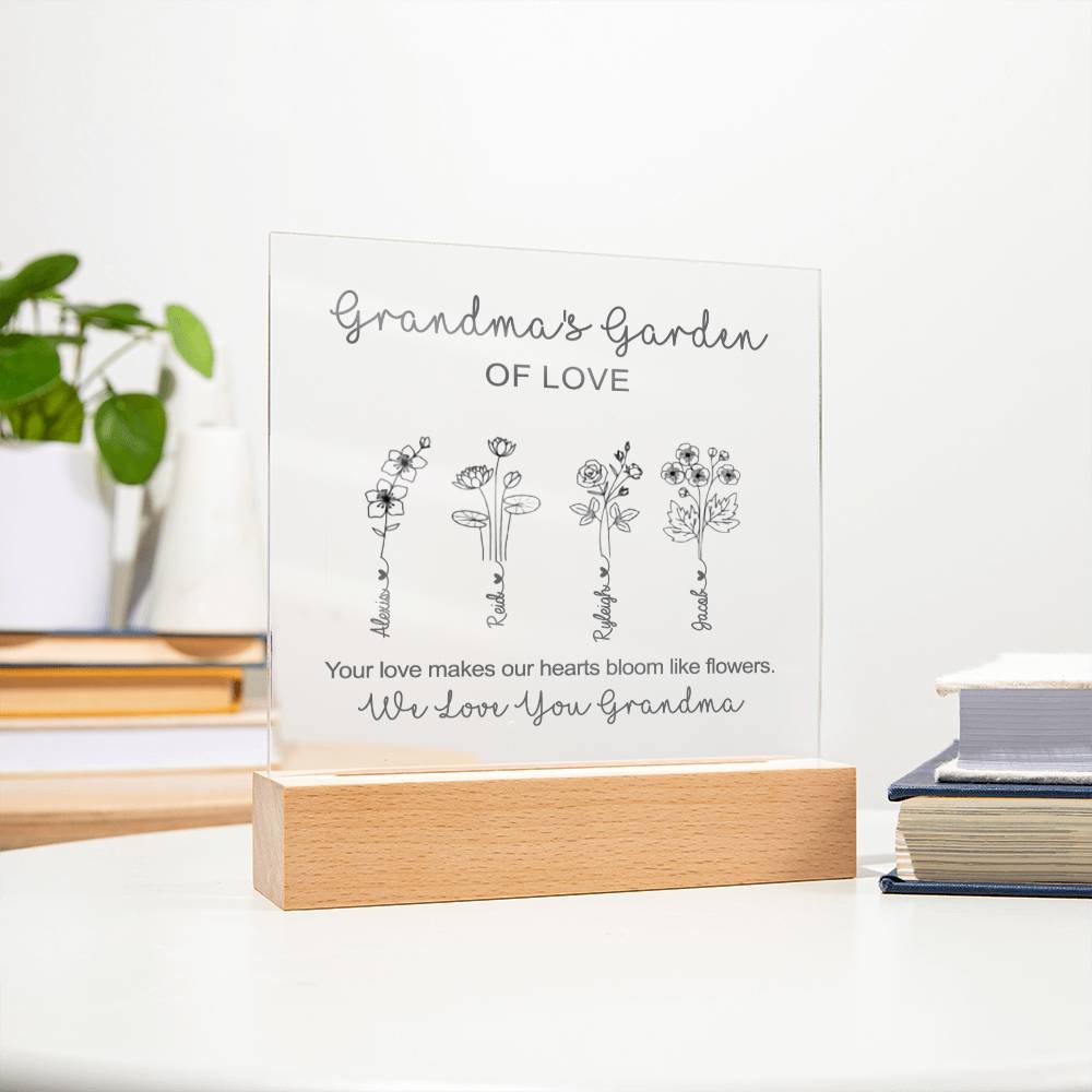 Birth Flowers Print with Names | Mom's Garden or Grandma's Garden Gift , Family Birth Month Flowers