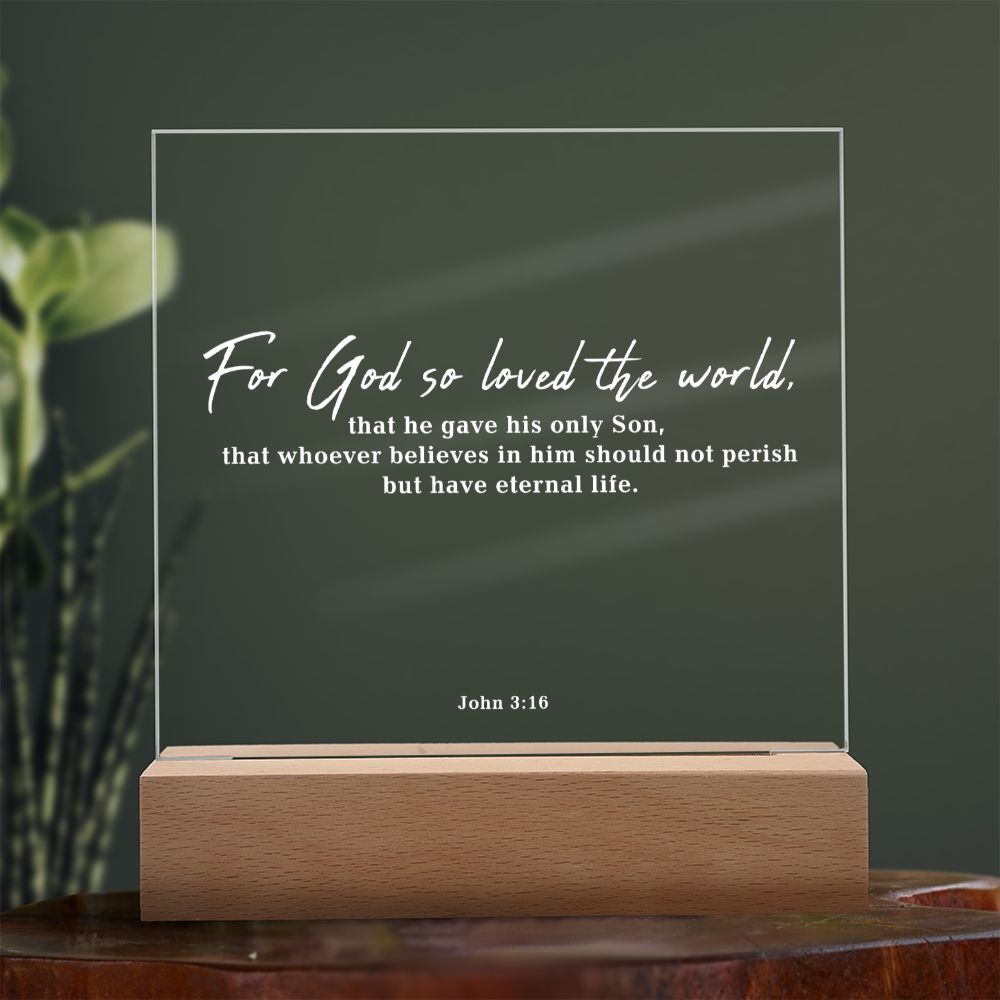 Bible Verse Acrylic Plaque: John 3:16