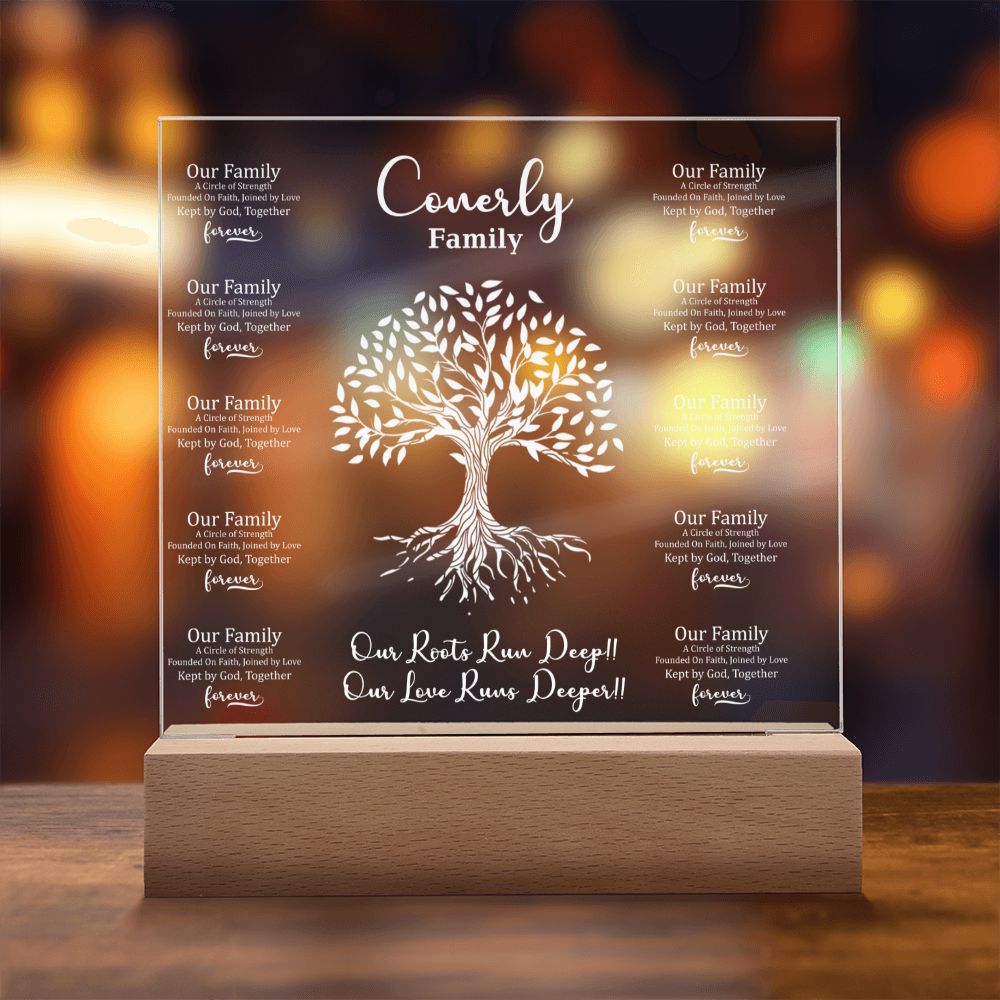 Personalized Family Tree Heirloom Acrylic Plaque, Love, Faith, and Unity Plaque,