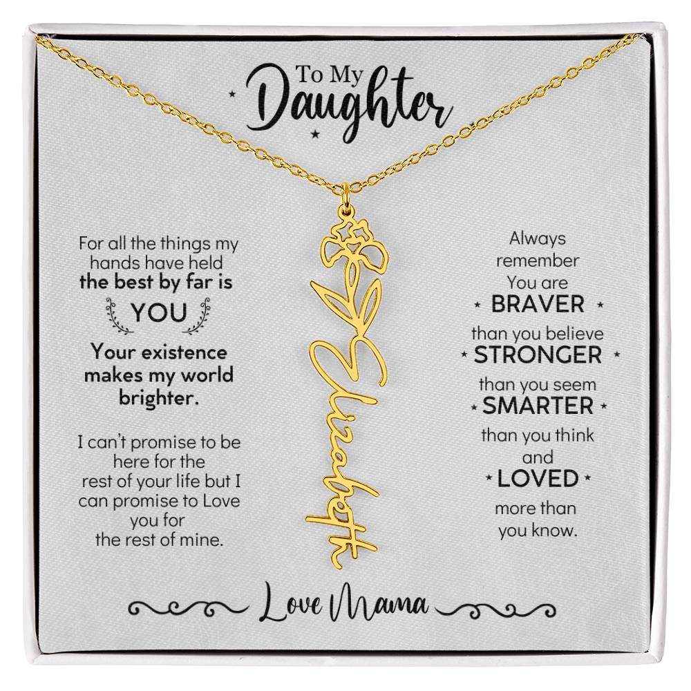 Personalized Birth Month Flower Necklace