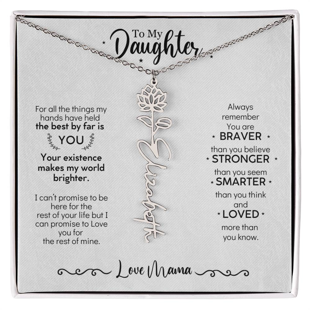 Personalized Birth Month Flower Necklace