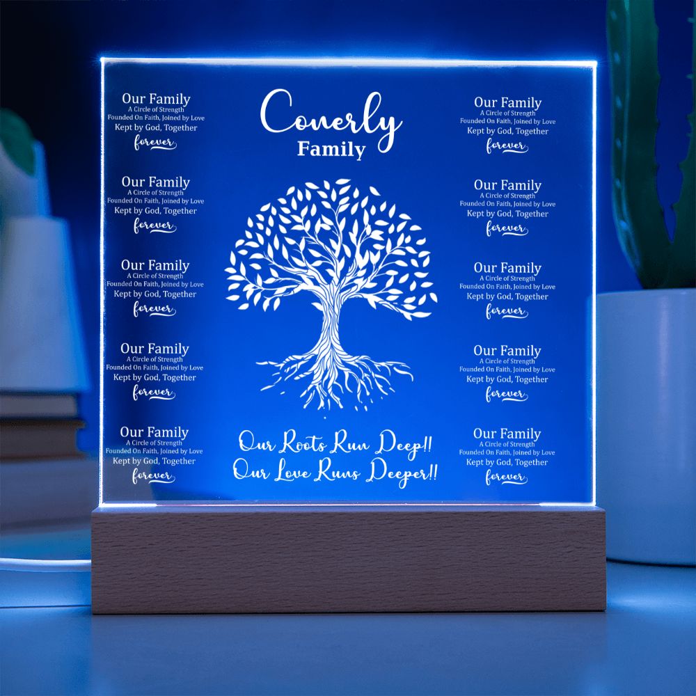 Personalized Family Tree Heirloom Acrylic Plaque, Love, Faith, and Unity Plaque,