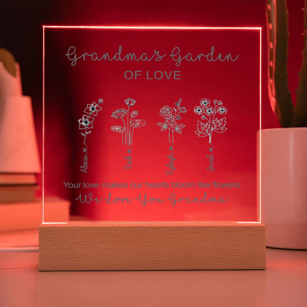 Birth Flowers Print with Names | Mom's Garden or Grandma's Garden Gift , Family Birth Month Flowers