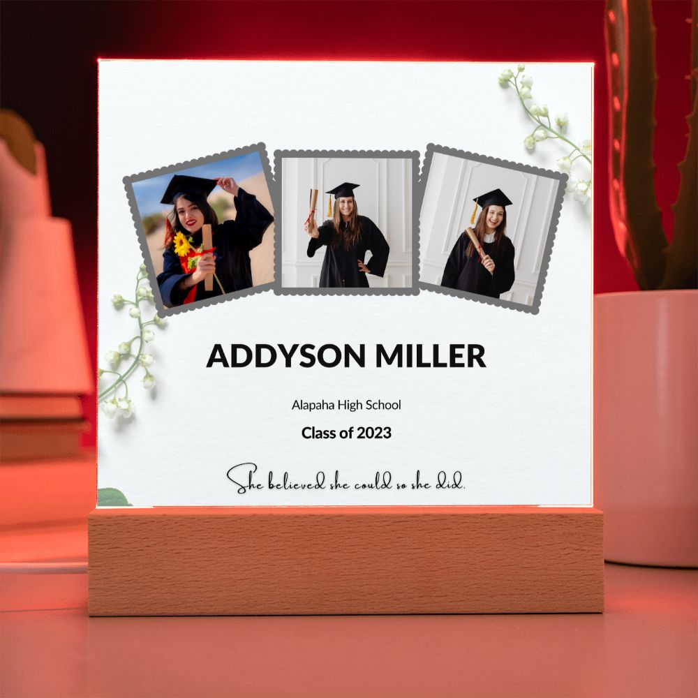 Personalized Graduation Gift, Custom Photo Acrylic Plaque, Class of 2023