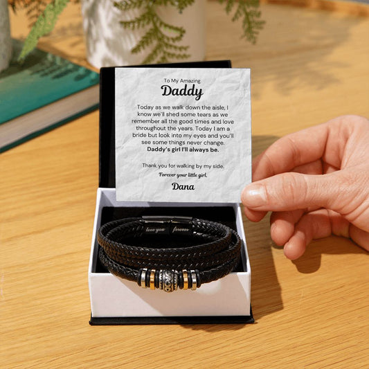 Father of the Bride Bracelet with Customized Card