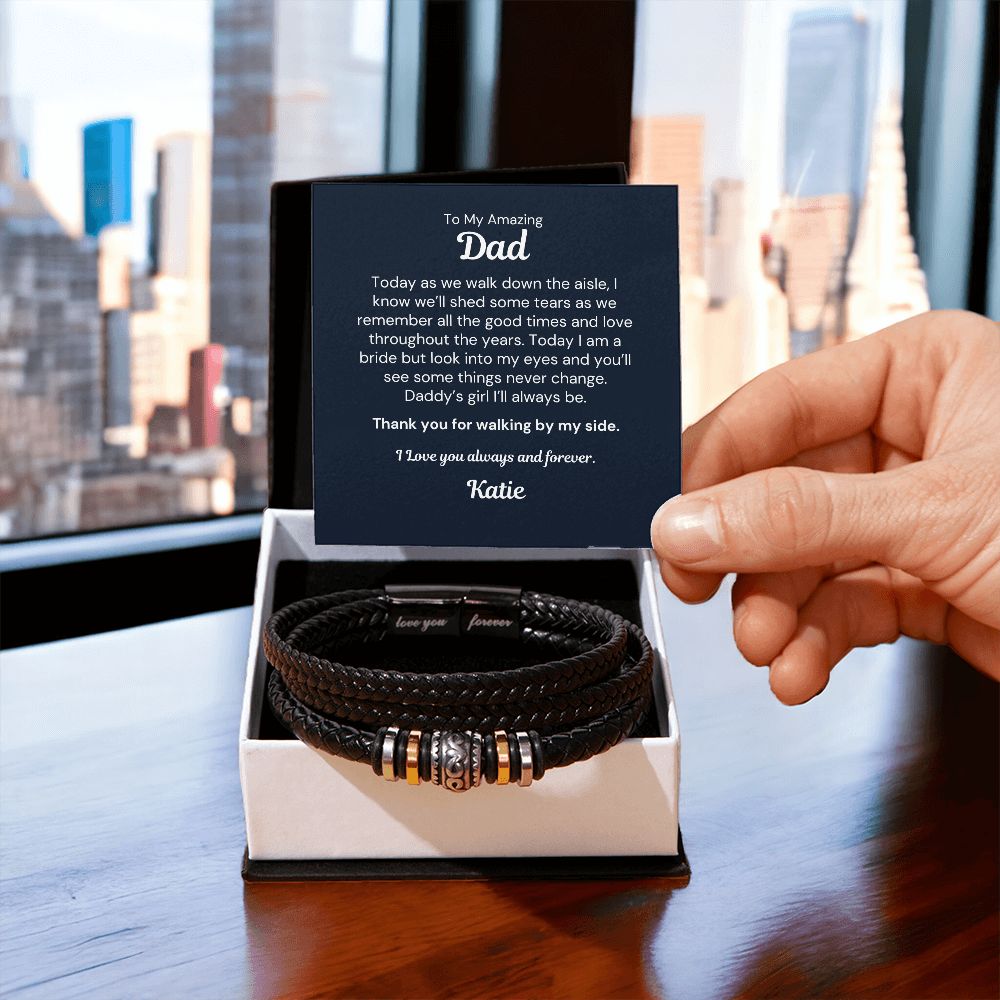 Father of the Bride Gift: Bracelet with Personalized Card
