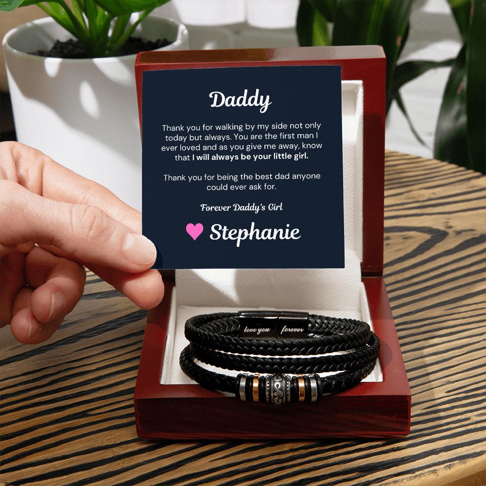 Father of the Bride Gift: Bracelet and Personalized Card