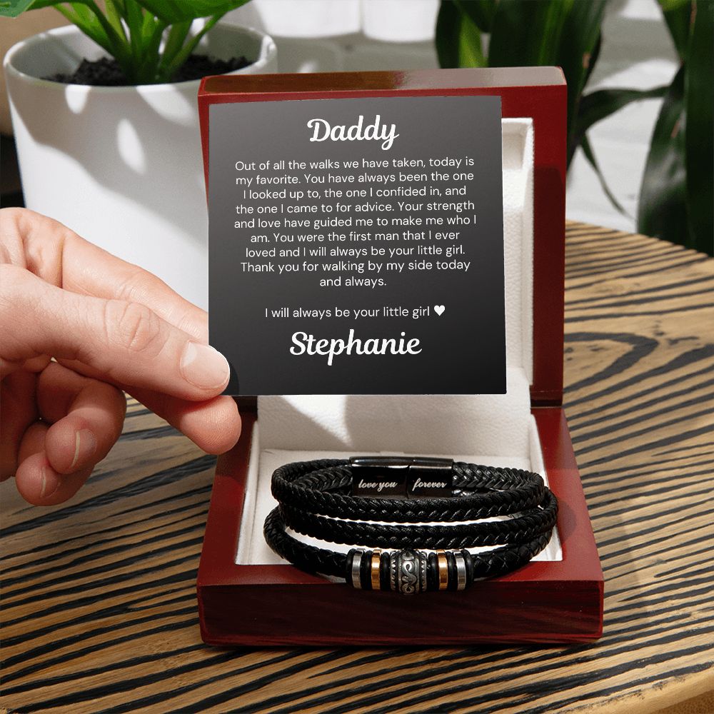 Father of the Bride Bracelet: I Loved You First With Personalized Card