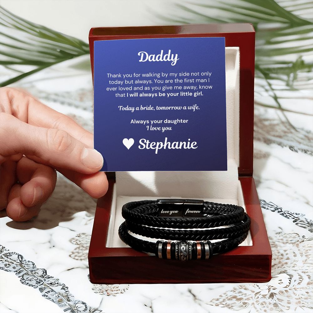 Father of the Bride Bracelet: Always Your Daughter With Personalized Card