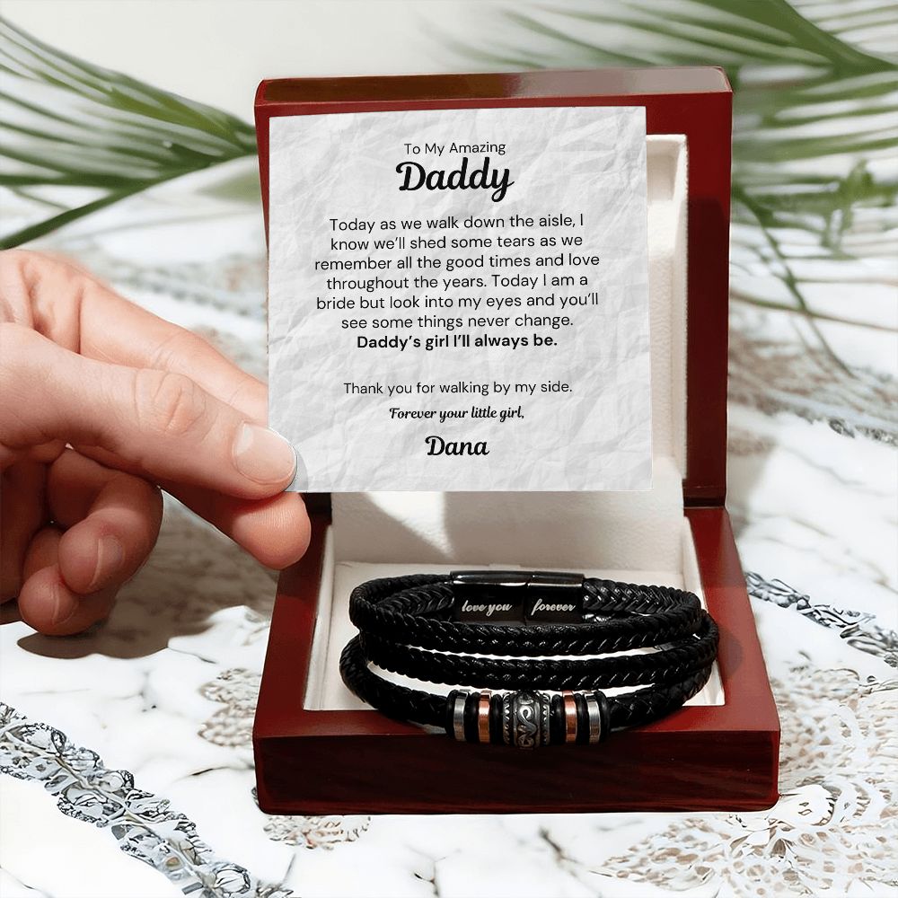 Father of the Bride Bracelet with Customized Card