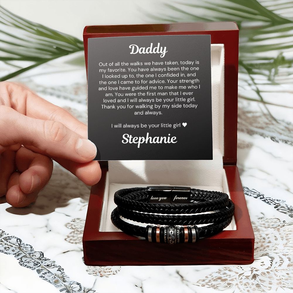 Father of the Bride Bracelet: I Loved You First With Personalized Card