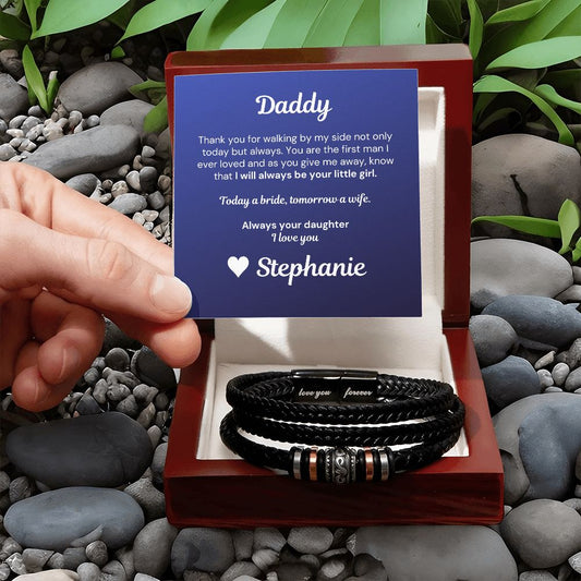 Father of the Bride Bracelet: Always Your Daughter With Personalized Card