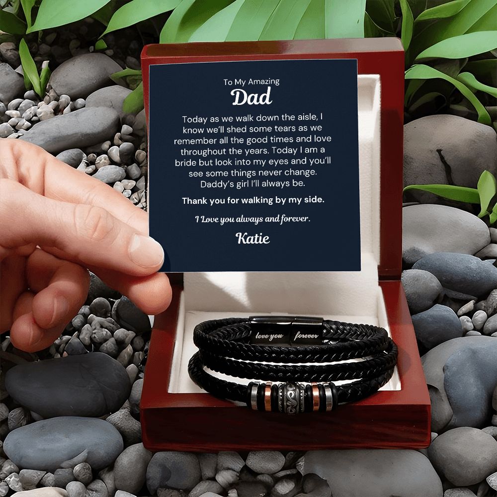 Father of the Bride Bracelet, With Personalized Card
