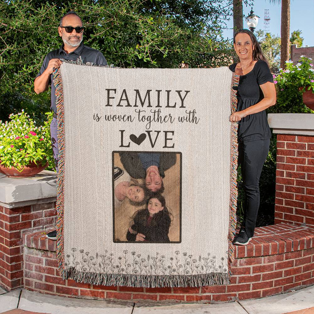 Family Woven Together Heirloom Photo Blanket