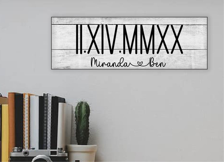 Wedding Day Roman Numeral Sign