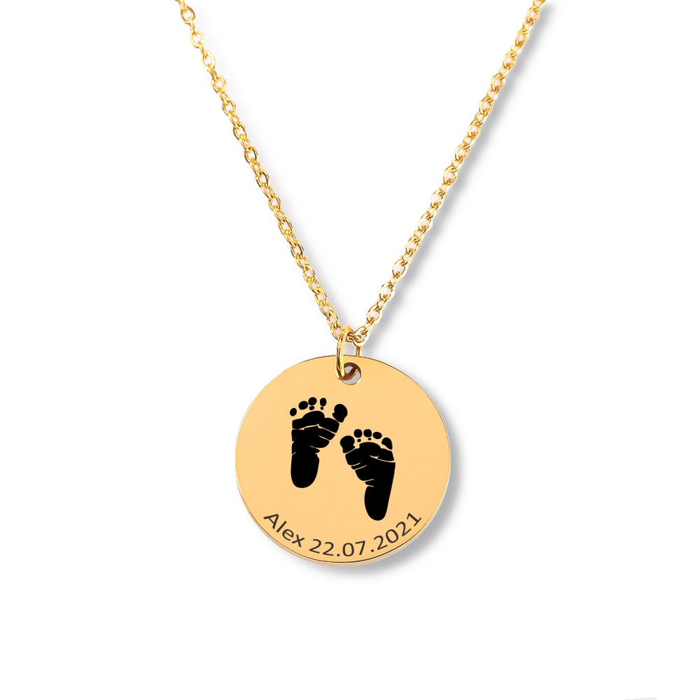 Actual Baby Foot Print Necklace