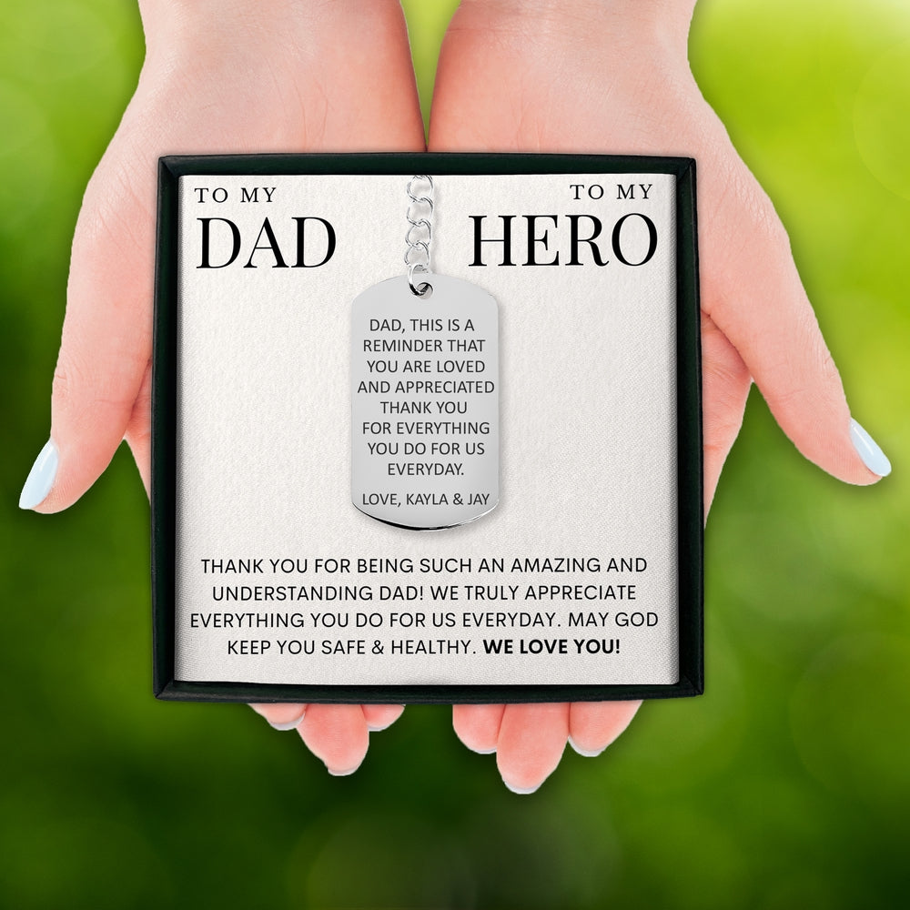 Keychain for Dad My Hero