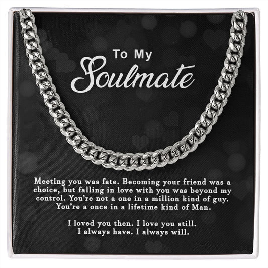 Soulmate Anniversary Gift for Him: One in a Lifetime Man Chain