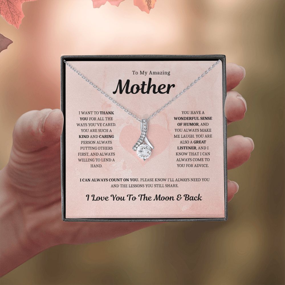 My Whole World, My Mom- Mother's Day Gift from Son to Mom/Mother's Day Gift from Daughter to Mom - 14K White Gold Finish / Standard Box