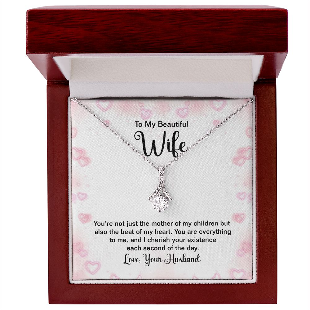 Wife Gift - Necklace with Beat of My Heart Card