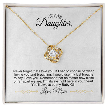 Daughter Necklace: Unbreakable Bond: Love You Till My Last Breath Necklace for Daughter