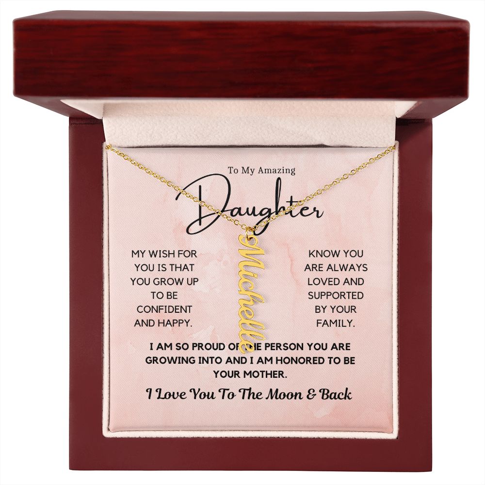 Daughter Vertical Name Necklace