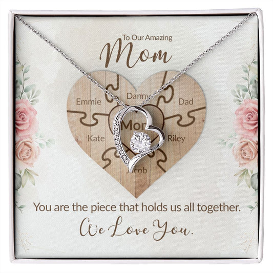 Mom Gift: Puzzle Piece Necklace