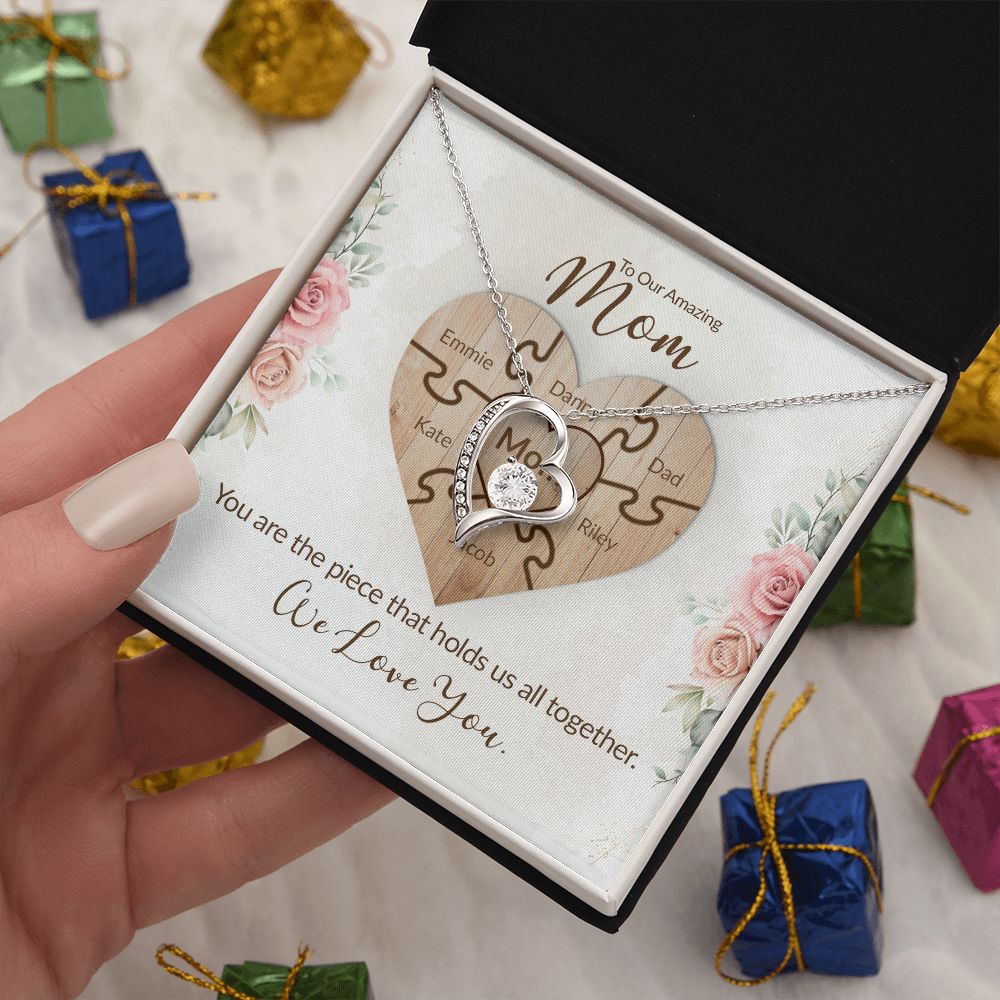 Mom Gift: Puzzle Piece Necklace