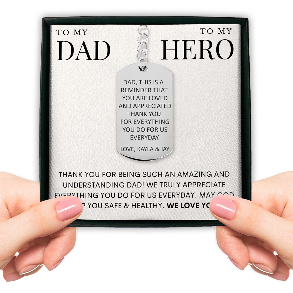 Keychain for Dad My Hero